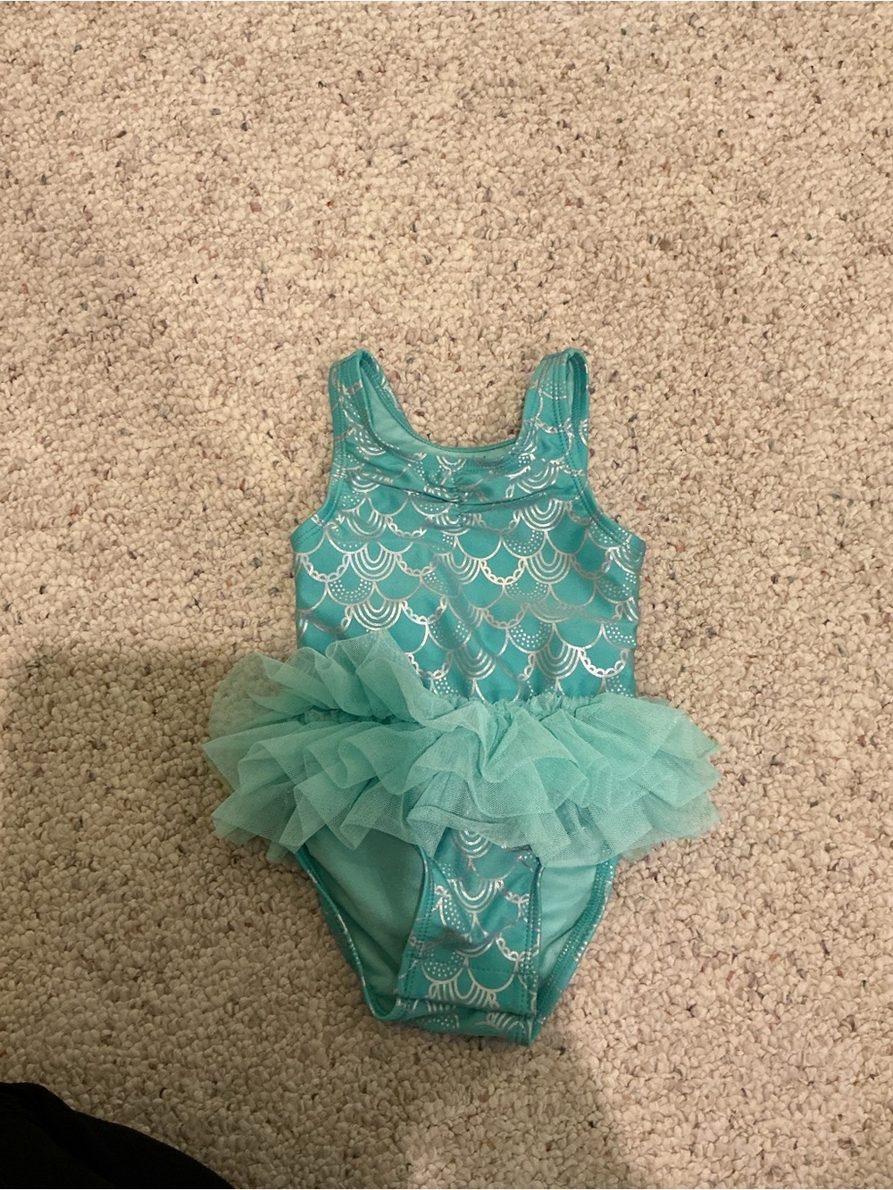 Cat & Jack Teal Mermaid Tutu One-Piece Swimsuit